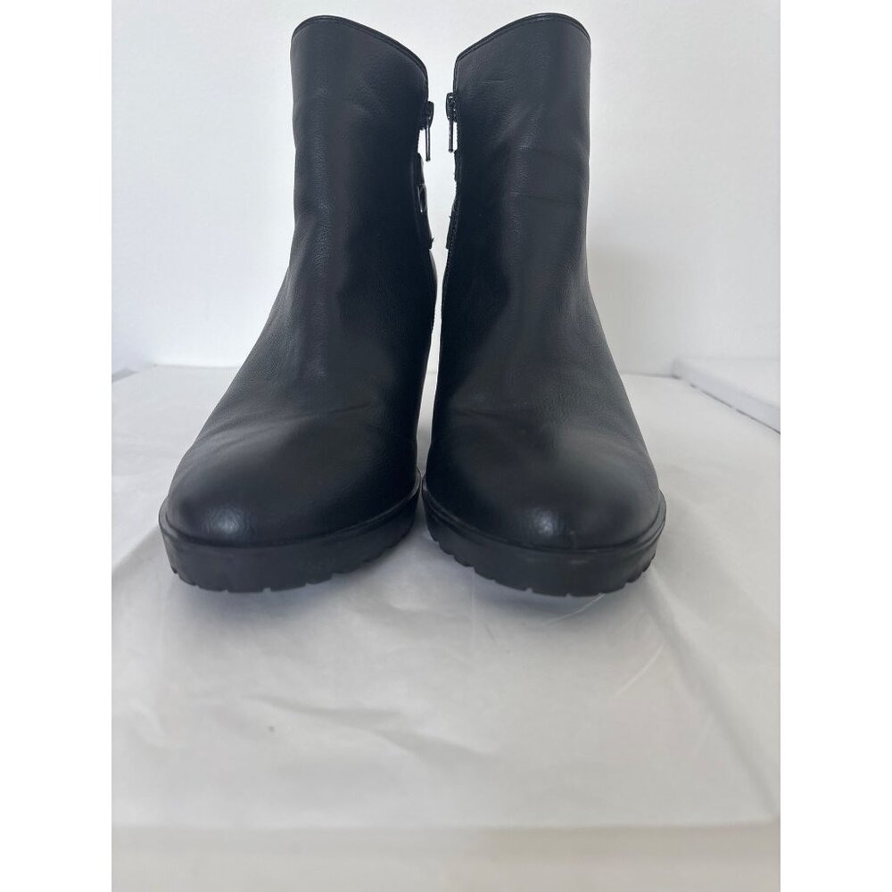 Kelly & Katie Boots Size 11 Black Ankle Office Chic Block Heel Booties Corp Core - Picture 13 of 15